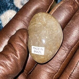 Rutilated Quartz polished lens from Brazil